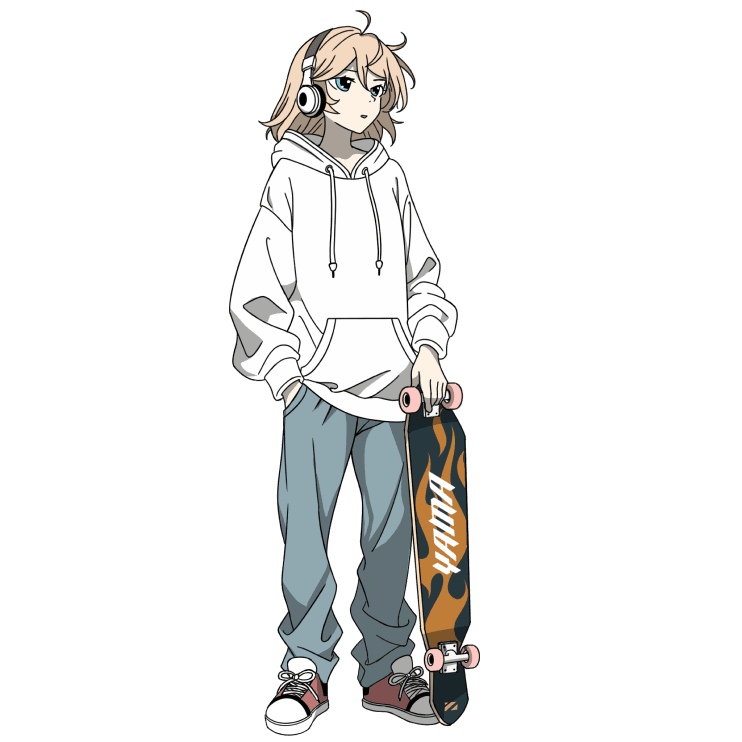 girl with a skateboard